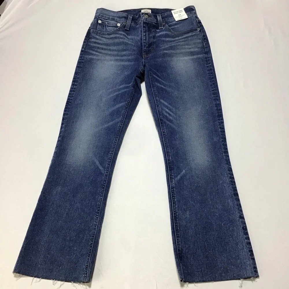 J. Crew Billie Demi Boot Crop Dark Blue Jeans